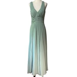 MONIQUE LHUILLIER Women's Rebecca Cerise Gown Size 4 In Green